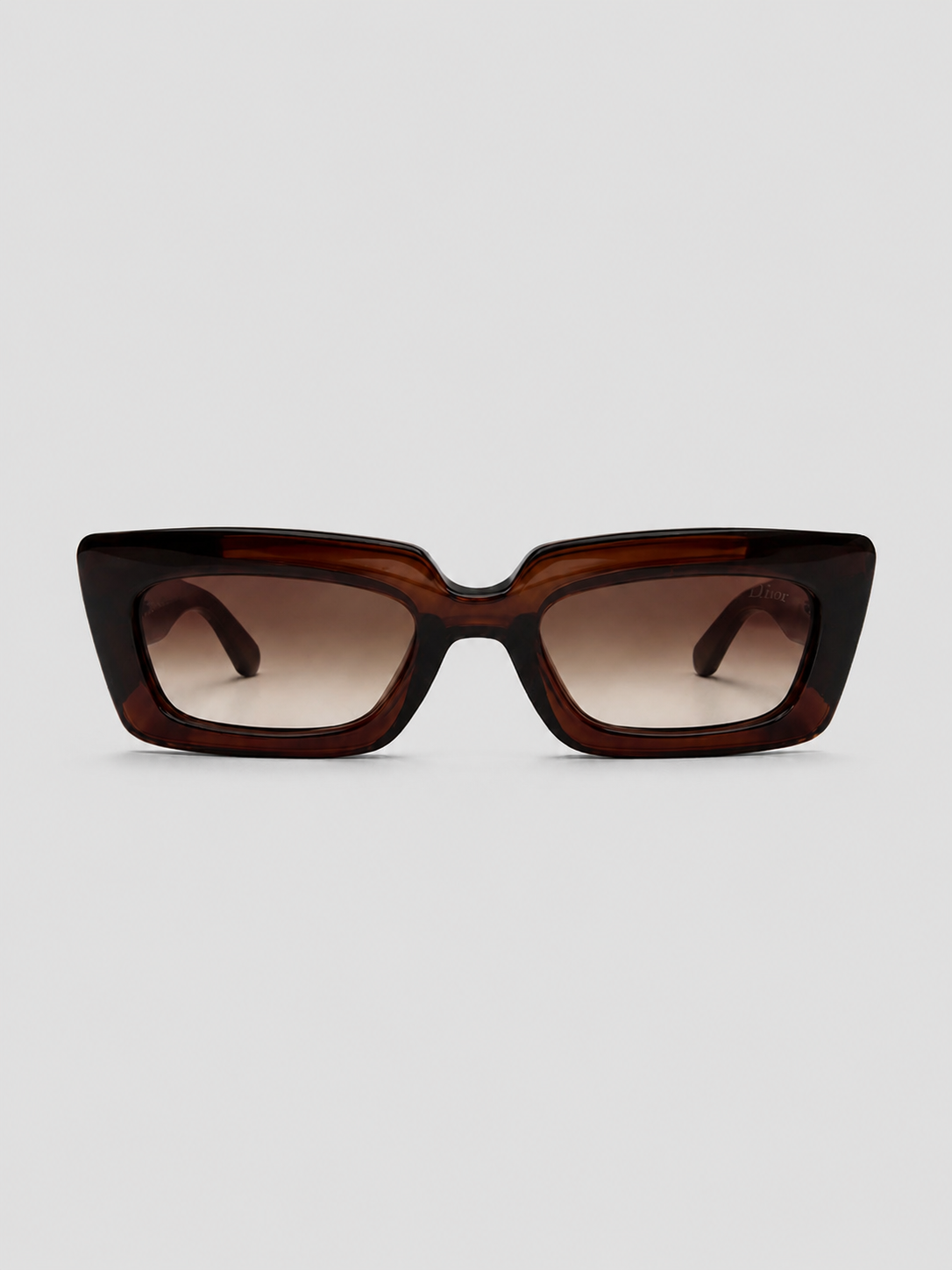 Brown Rectangle Cat-Eye Sunglasses