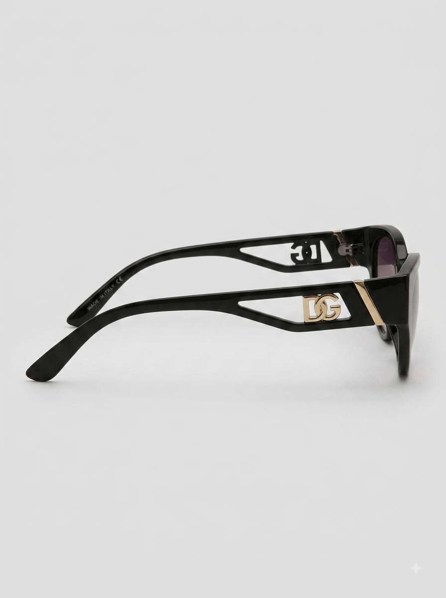 Black Cat-Eye Sunglasses – Premium Gradient Pink Lens, Designer-Inspired