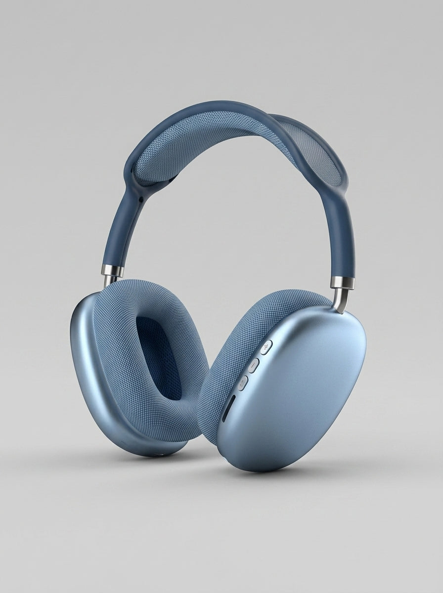 P9 Wireless Bluetooth Headphones – Over-Ear Stereo Headset with Mic (Blue)
