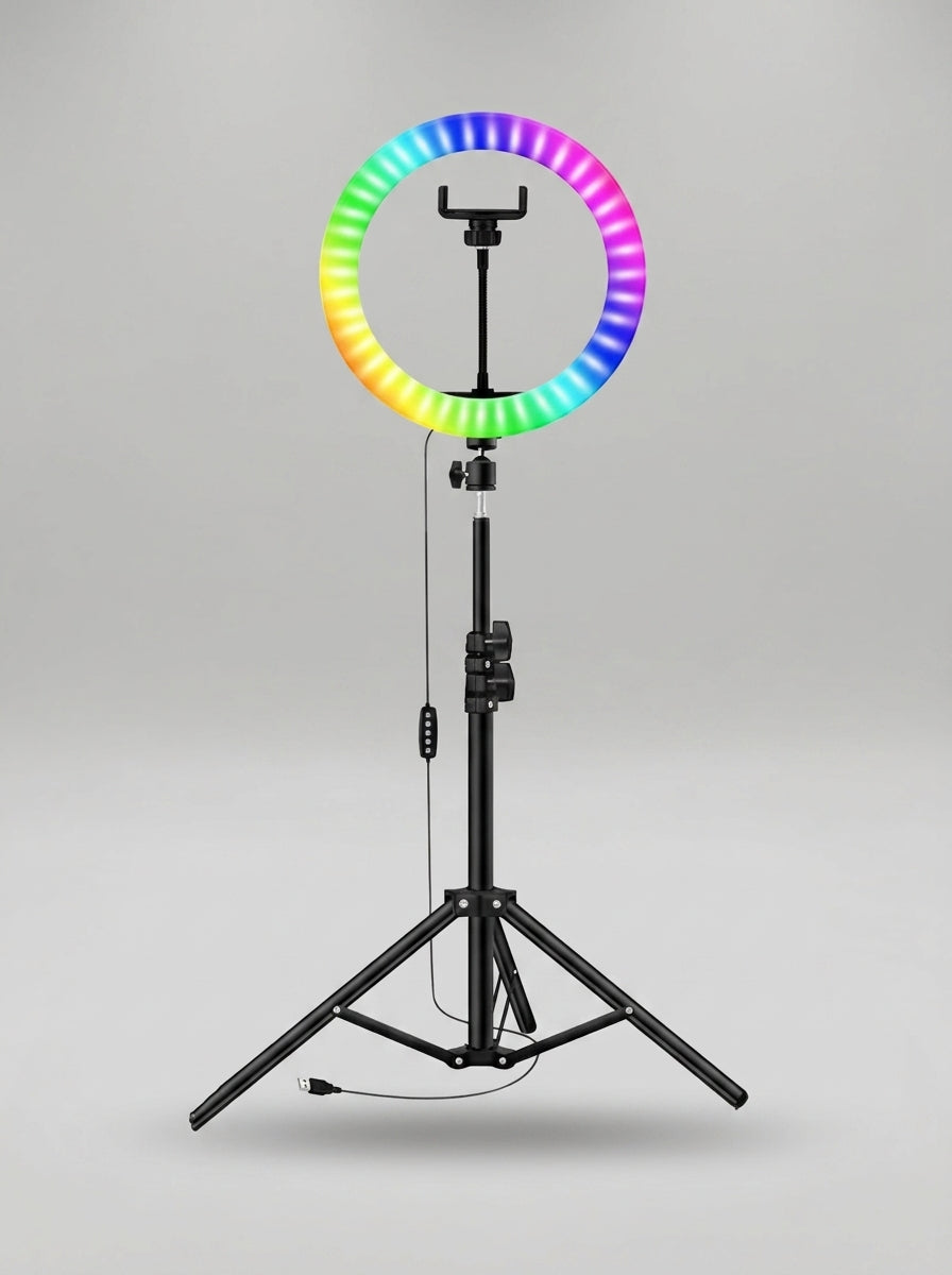 RGB LED Ring Light 33cm with Tripod Stand & Phone Holder
