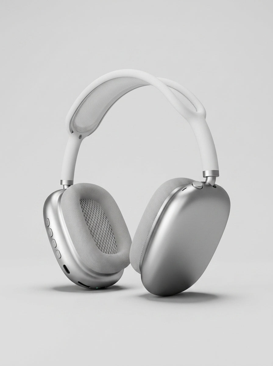 P9 Wireless Bluetooth Headphones – Over-Ear Stereo Headset with Mic (Silver)
