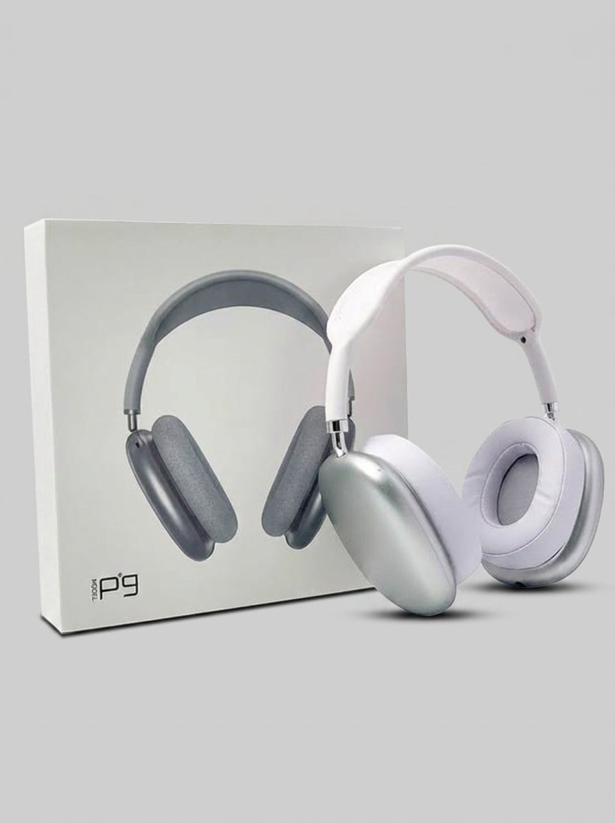 P9 Wireless Bluetooth Headphones – Over-Ear Stereo Headset with Mic (Silver)