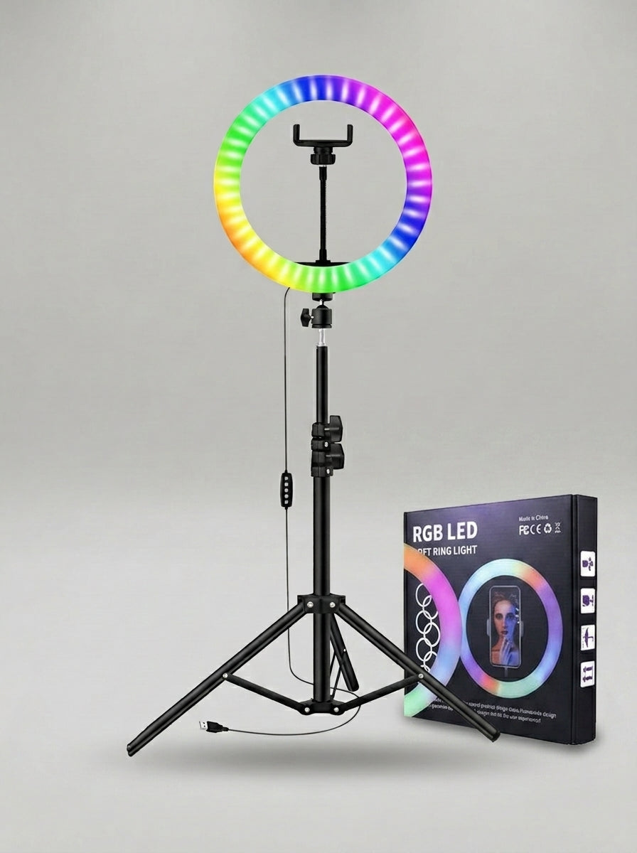 RGB LED Ring Light 33cm with Tripod Stand & Phone Holder