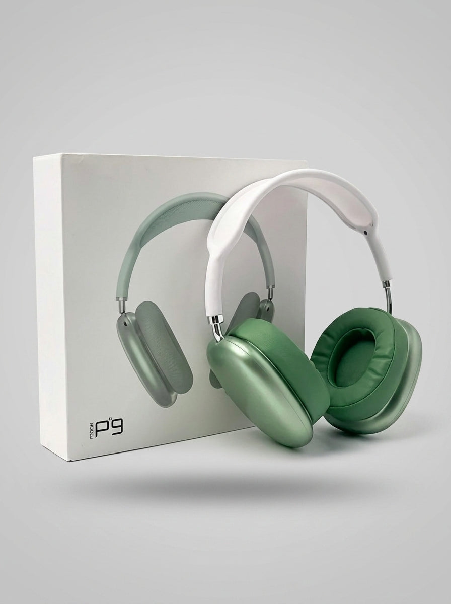 P9 Wireless Bluetooth Headphones – Over-Ear Stereo Headset with Mic (Green)