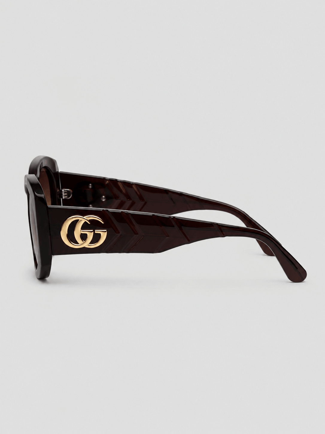 Brown Rectangle Cat-Eye Sunglasses