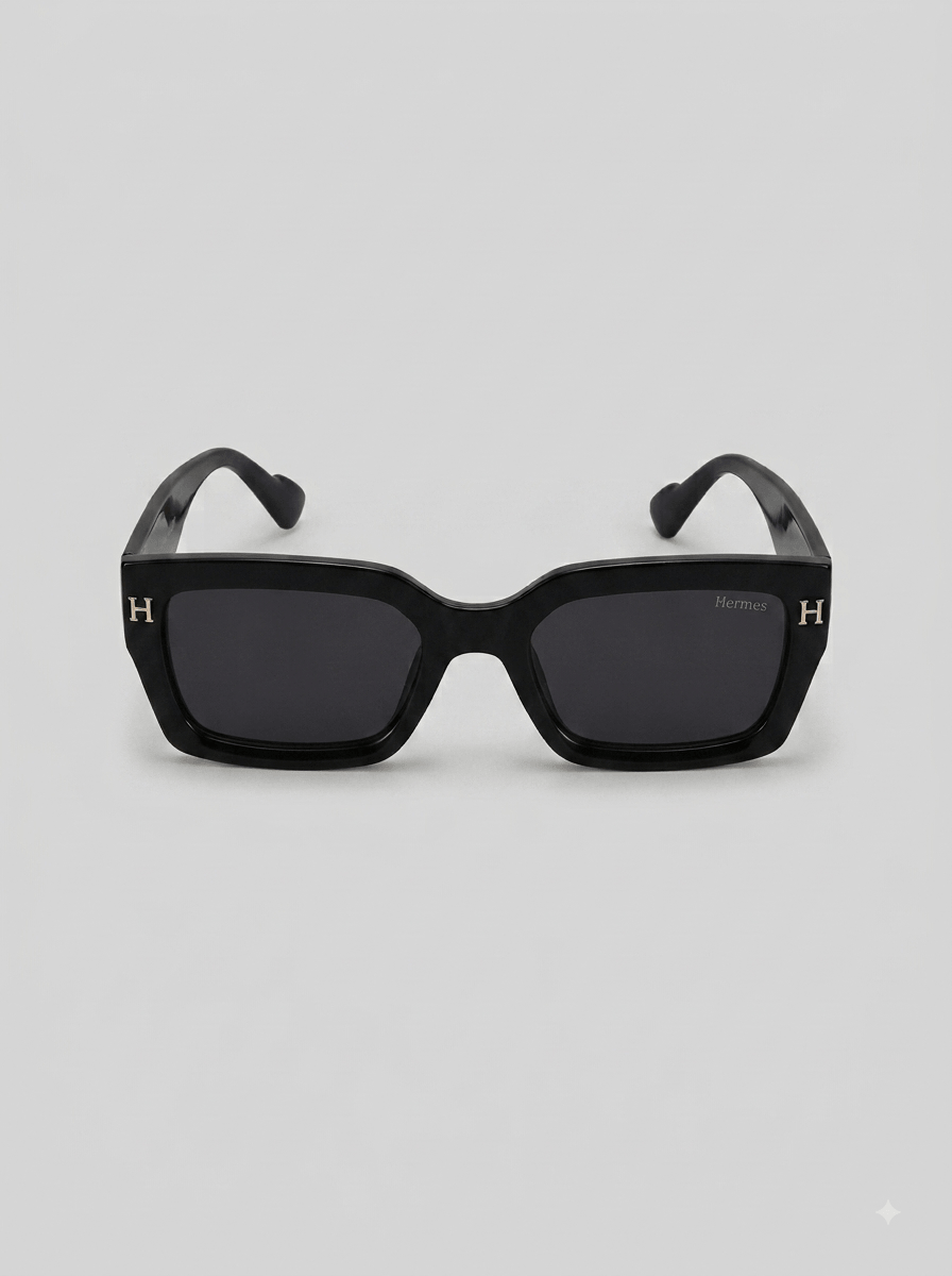 Hermes Classic Black Oversized Sunglasses - CN001