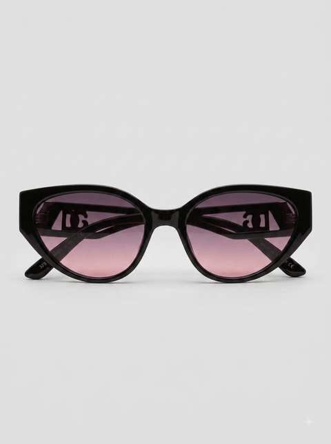 Black Cat-Eye Sunglasses – Premium Gradient Pink Lens, Designer-Inspired - ainfonline