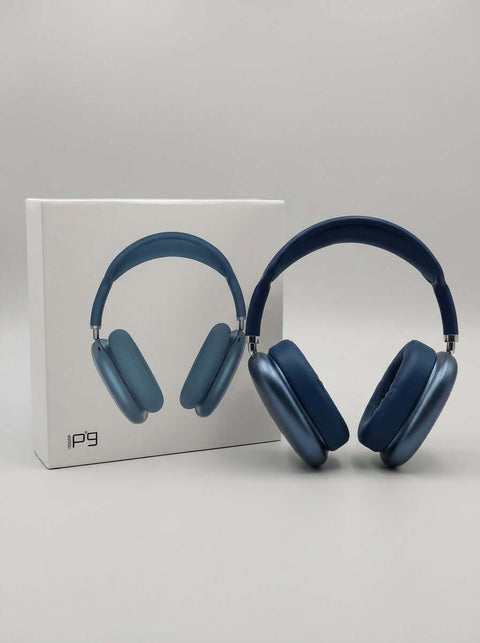 P9 Wireless Bluetooth Headphones – Over-Ear Stereo Headset with Mic (Blue) - ainfonline