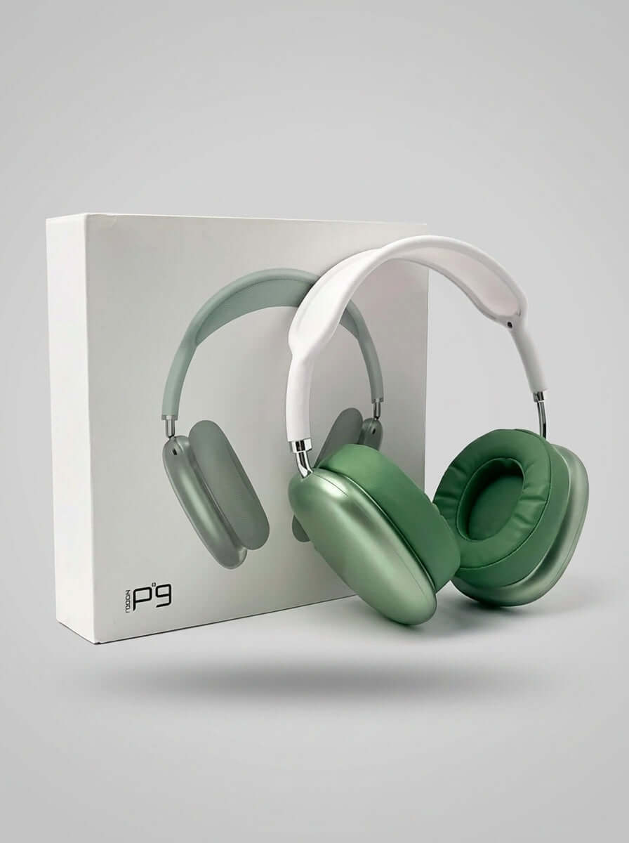 P9 Wireless Bluetooth Headphones – Over-Ear Stereo Headset with Mic (Green) - ainfonline
