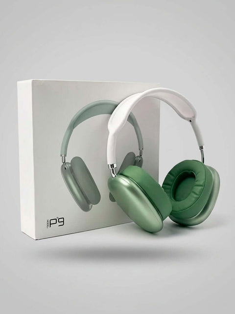 P9 Wireless Bluetooth Headphones – Over-Ear Stereo Headset with Mic (Green) - ainfonline