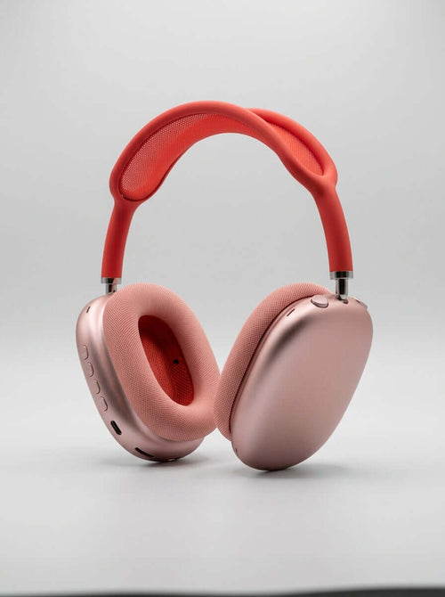 P9 Wireless Bluetooth Headphones – Over-Ear Stereo Headset with Mic (Red) - ainfonline