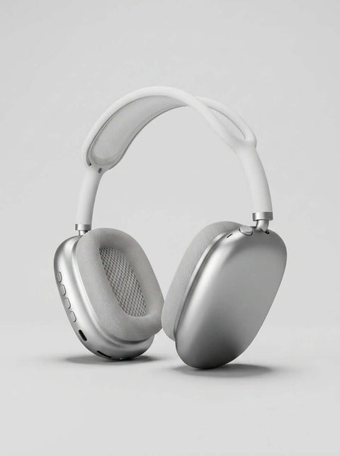 P9 Wireless Bluetooth Headphones – Over-Ear Stereo Headset with Mic (Silver) - ainfonline