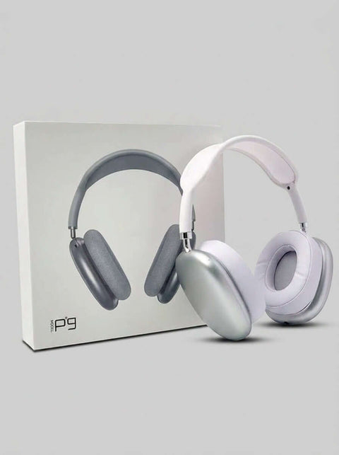 P9 Wireless Bluetooth Headphones – Over-Ear Stereo Headset with Mic (Silver) - ainfonline